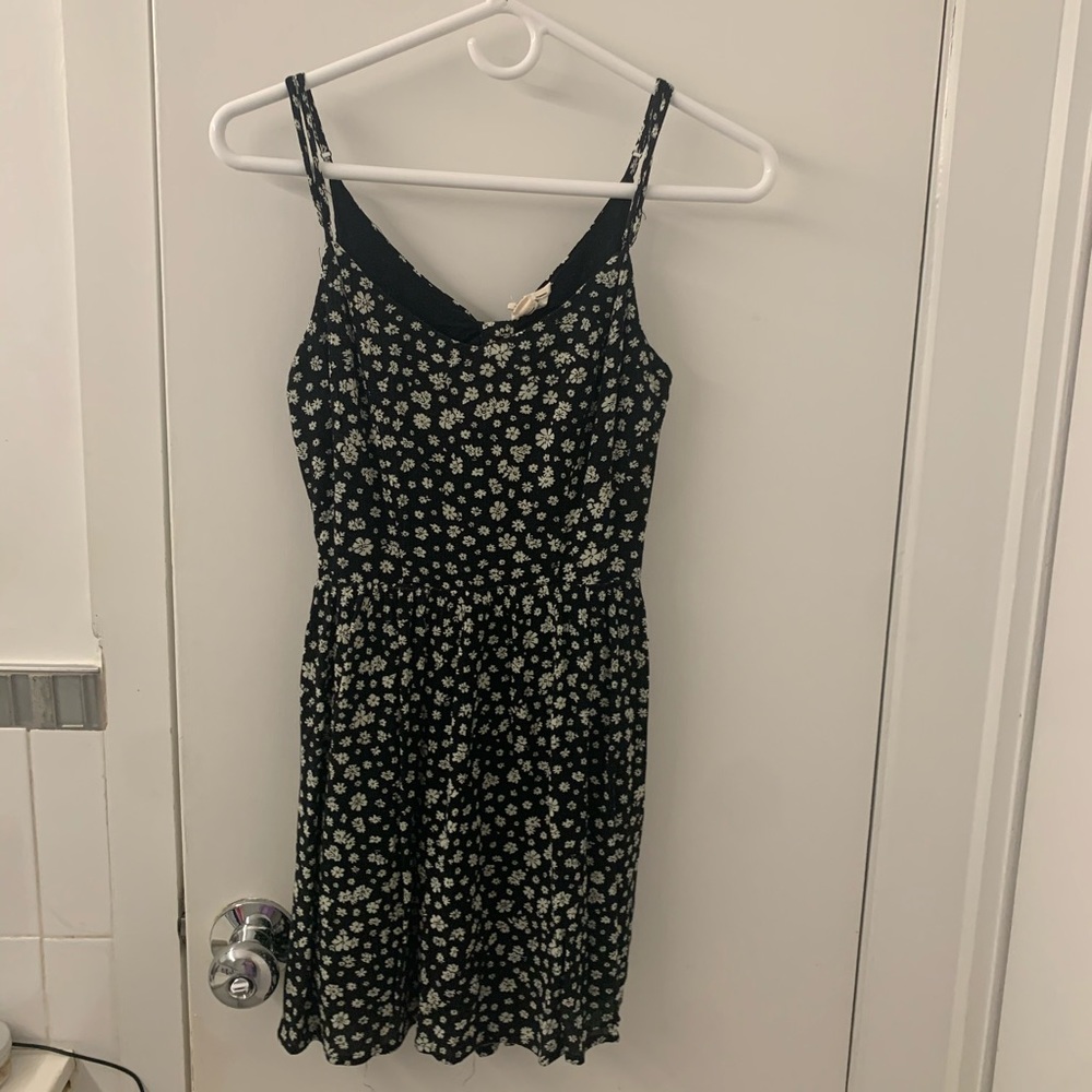 LA HEARTS black dress with off-white flowers